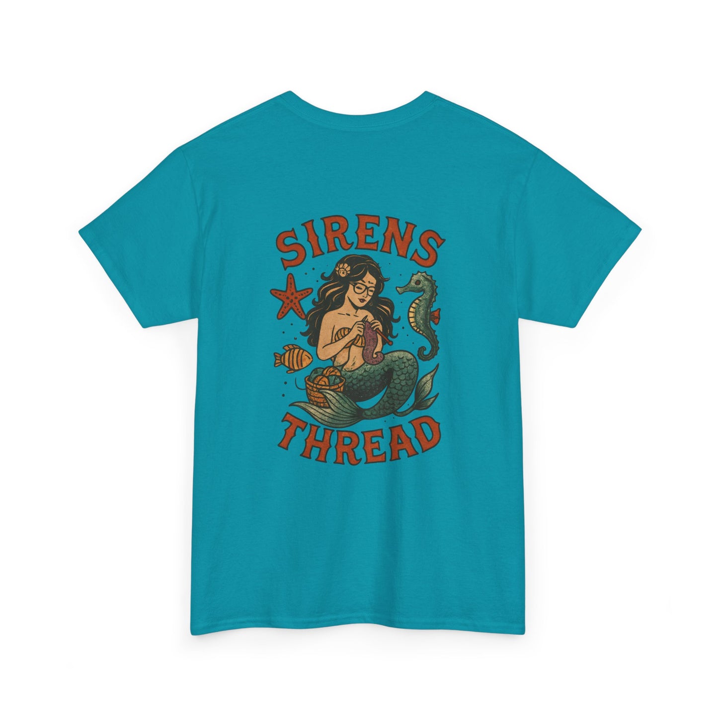 Mermaid Crocheting — American Traditional Tattoo Tee with Logo