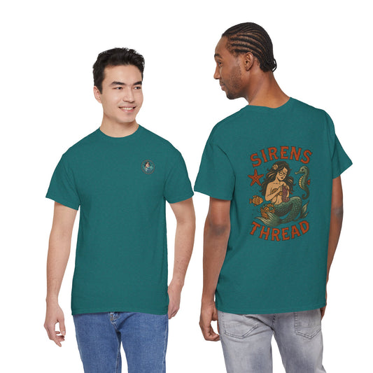 Mermaid Crocheting — American Traditional Tattoo Tee with Logo