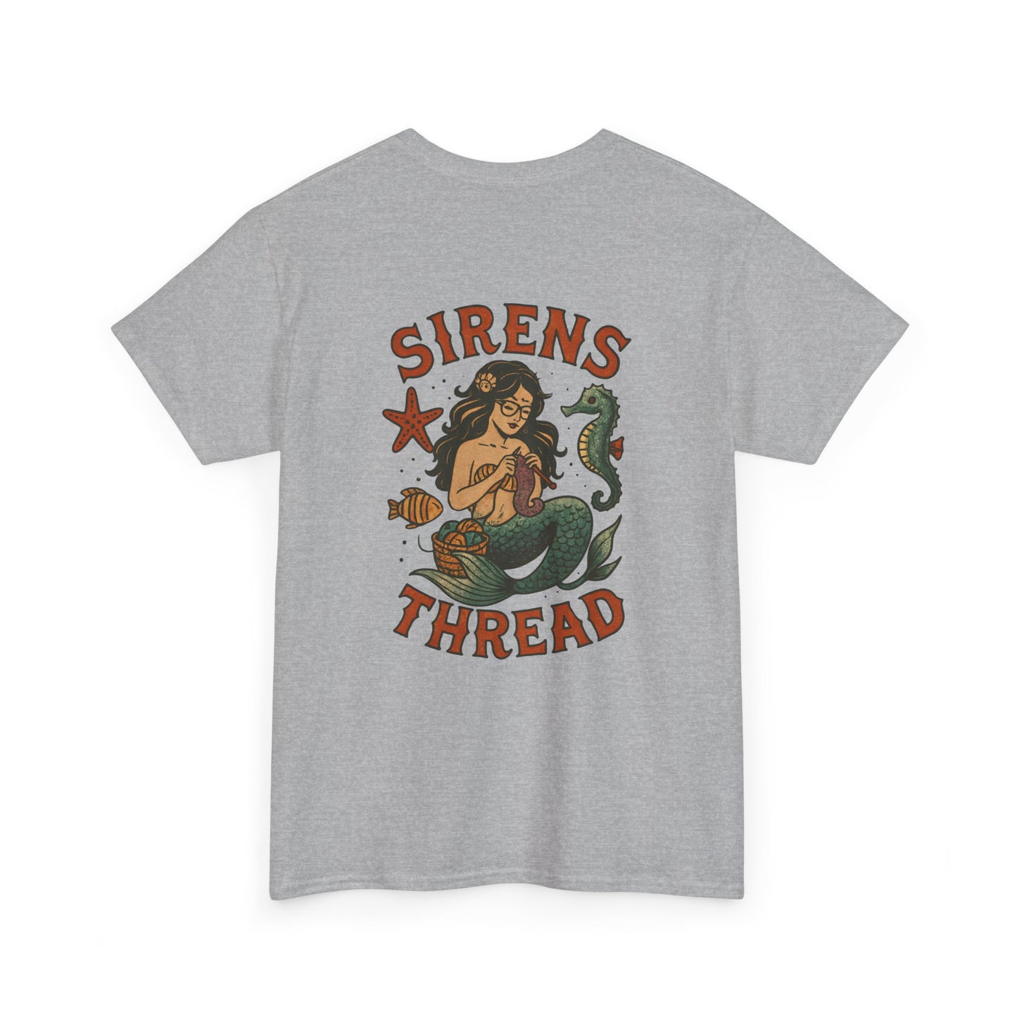 Mermaid Crocheting — American Traditional Tattoo Tee with Logo