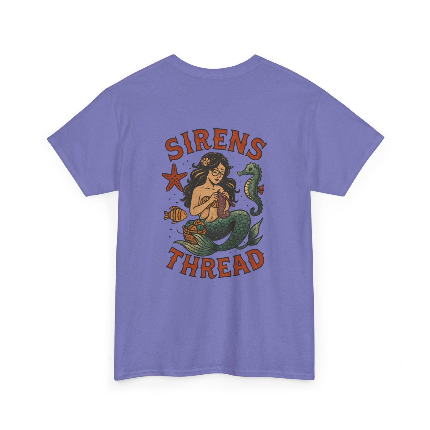 Mermaid Crocheting — American Traditional Tattoo Tee with Logo