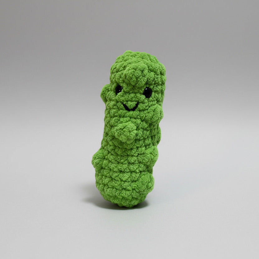 Handmade Crochet Happy Green Pickle with bumps