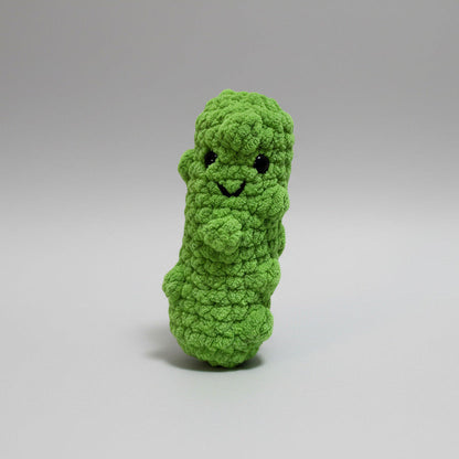 Handmade Crochet Happy Green Pickle with bumps