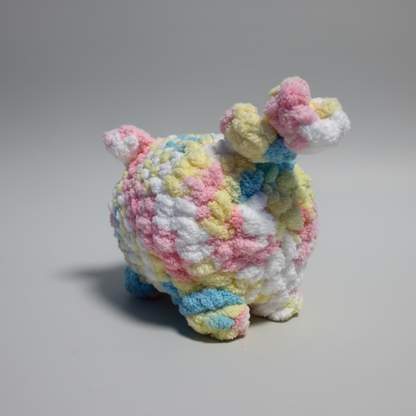 Cotton Candy Pig Handmade Crochet