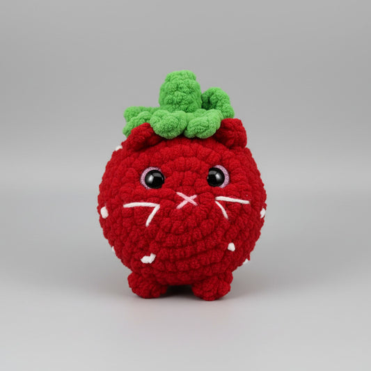 handmade crochet strawberry cat